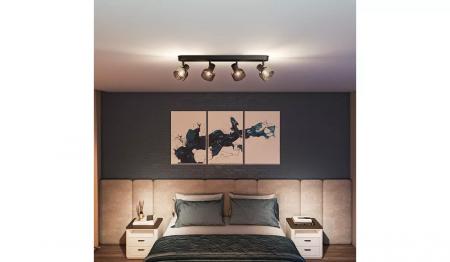 Philips 4err Sleet Deckenstrahler in Schwarz IP20 - E14 Fassung - aus Glas und Metall