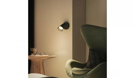 Philips 1er Cleft Decken-/Wandspot in Schwarz IP20 - GU10 Fassung - aus Glas und Metall