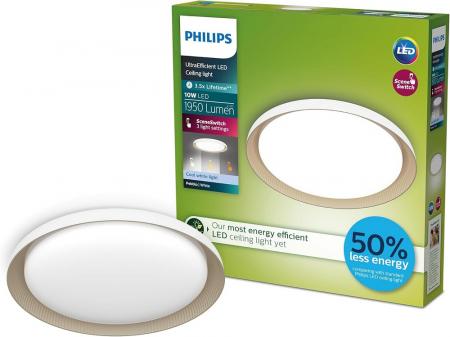 Philips Pebblo UltraEfficient LED Deckenleuchte Weiß/Beige 4000K SceneSwitch