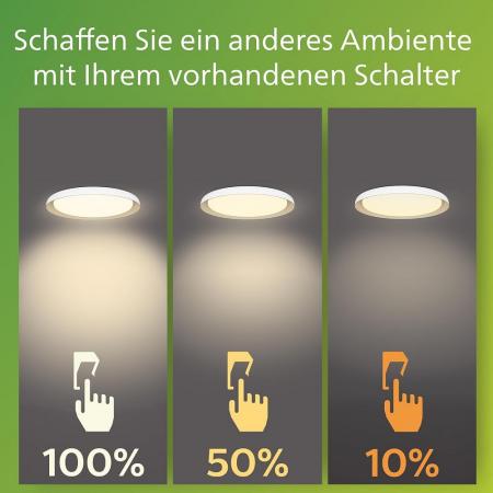 Philips Pebblo LED Deckenleuchte Ultraeffizient in Schwarz 2700K SceneSwitch