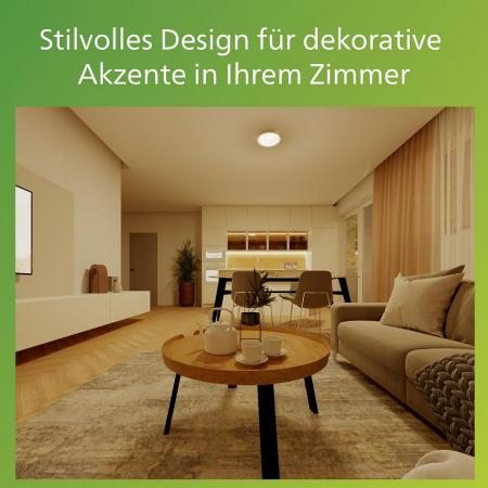 Philips Pebblo LED Deckenleuchte Ultraeffizient in Schwarz 2700K SceneSwitch