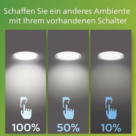Philips Pebblo UltraEfficient LED Deckenleuchte Schwarz/Beige 4000K SceneSwitch