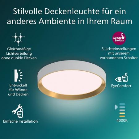 Philips SceneSwitch LED-Deckenleuchte 24W 2800lm 4000K Weiß