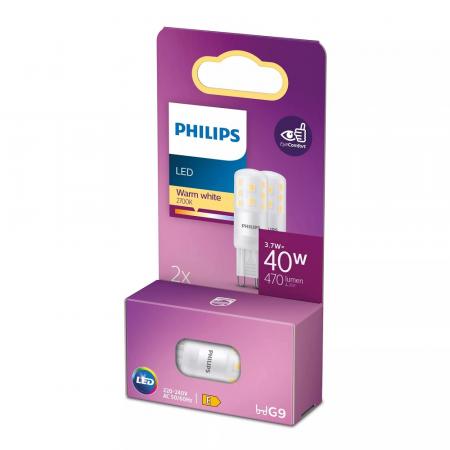 2er Set Philips LED G9 Capsule 3,7W 470lm 2700K Warmweiß 320° – kompakte Premium-Beleuchtung