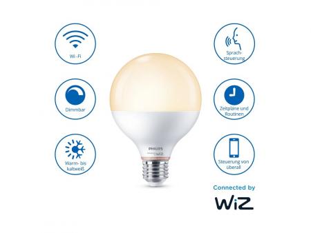 Philips WiZ Smart LED-Globelampe G95 E27 11W wie 75W 1055lm 2200–6500K dimmbar Matter