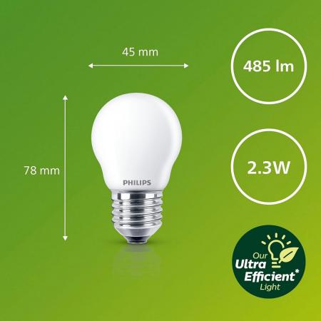  Philips LED E27 Lampe Tropfenform 2,3W wie 40W warmweisses Licht Ultra Efficient