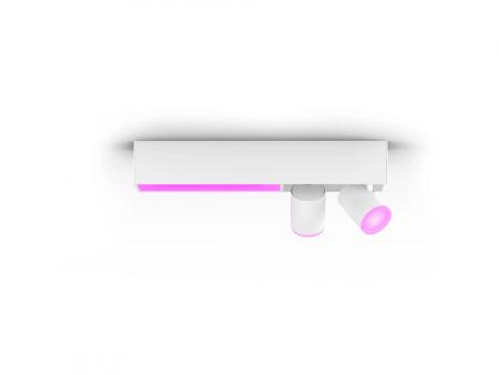 Philips Hue White & Color Ambiance Centris 2er Spot, dimmbar, 16 Mio. Farben, steuerbar via App, kompatibel mit Amazon Alexa, weiß