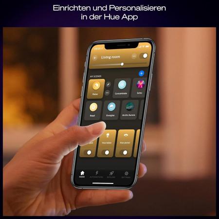 Philips Hue White Ambiance Panelleuchte Aurelle 120x30cm / Zigbee oder Bluetooth in Schwarz