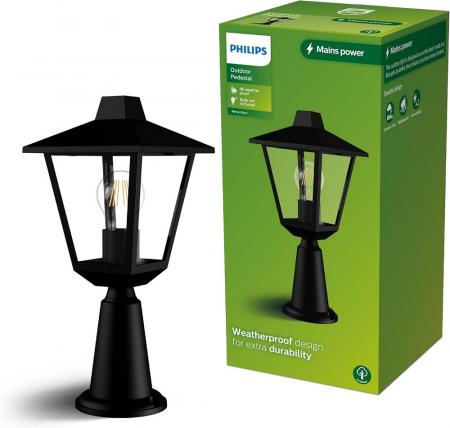Philips Wegeleuchte Kinno in Schwarz mit E27 Fassung