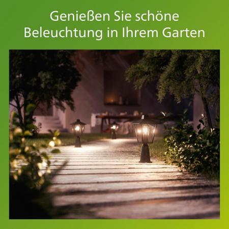 Philips Wegeleuchte Kinno in Schwarz mit E27 Fassung