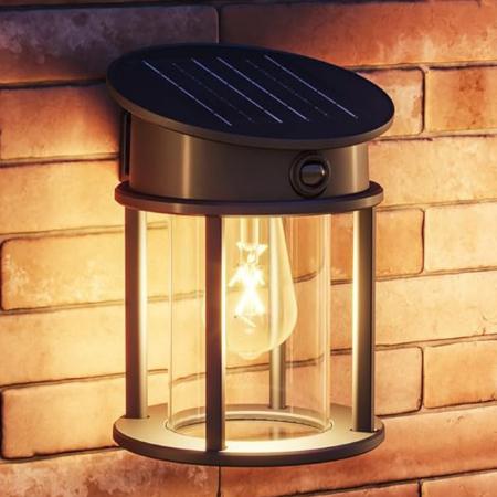 Philips ultra effiziente Solar Wandleuchte Geri in Schwarz mit Bewegungssensor IP44 warmweißes Licht
