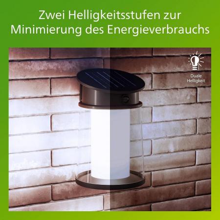 Philips Solar Wandleuchte Juda in Schwarz mit Bewegungsmelder neutralweißes Licht IP44