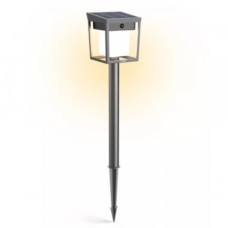 Philips Solar Wegeleuchte Blaise in Anthrazit mit Bewegungsmelder und Dämmerungssensor warmweißes Licht - Ultra-Efficient