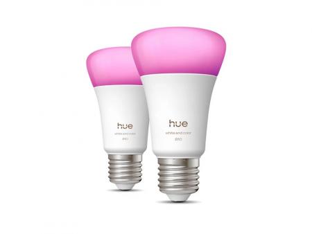 2er Set Philips Hue White & Color Ambiance mit 2 x E27 RGBW LED Lampen - mehrfarbig und dimmbar - 8,1 Watt
