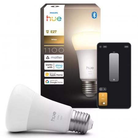 Philips Hue E27 LED Lampe 9,5W wie 75W warmweißes Licht dimmbar