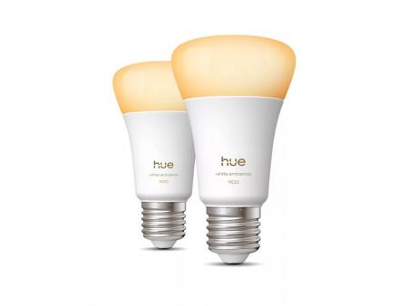2er Set Philips Hue White E27 LED Lampen 8,1W wie 75W warmweißes bis kaltweißes dimmbares Licht