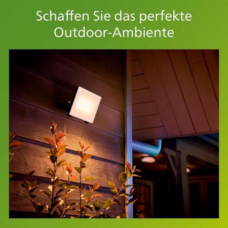 Philips Lois ultraeffizienter Flutlichtstrahler für den Außenbereich - 14 Watt, 3000K warmweißes Licht, Anthrazit