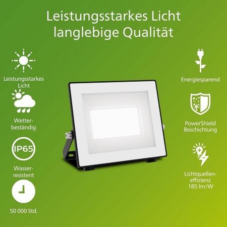Philips Lois ultraeffizienter Flutlichtstrahler für den Außenbereich - 14 Watt, 5000K Tageslicht, Anthrazit