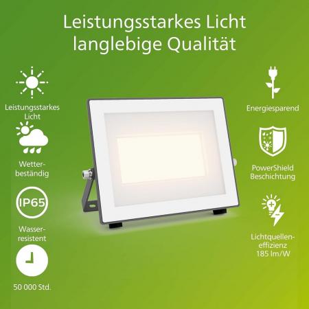 Philips Lois ultraeffizienter Flutlichtstrahler für den Außenbereich - 24 Watt, 3000K warmweißes Licht, Anthrazit