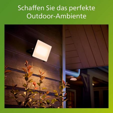 Philips Lois ultraeffizienter Flutlichtstrahler für den Außenbereich - 24 Watt, 3000K warmweißes Licht, Anthrazit