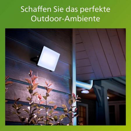 Philips Lois ultraeffizienter Flutlichtstrahler für den Außenbereich - 24 Watt, 5000K Tageslicht, Anthrazit