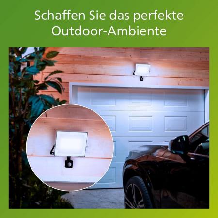 Philips Lois ultraeffizienter Flutlichtstrahler für den Außenbereich - 24 W, 5000K Tageslicht, Anthrazit