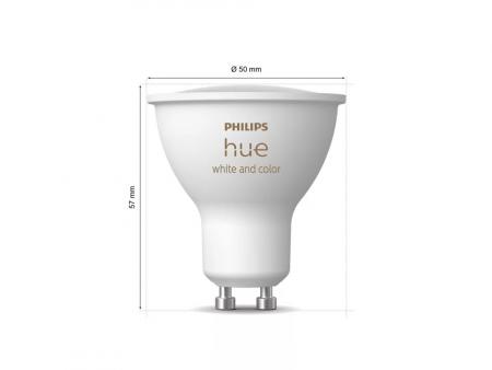 Philips Hue White & Color Ambiance Starter Set mit 3 x GU10 RGBW Lampen 4,2W wie 35W & Bridge Pro &  Dimmschalter