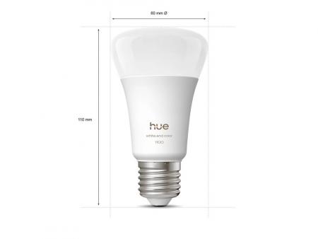 Philips Hue White & Color Ambiance Starter Set mit 2 x E27 RGBW Lampen 8,1W wie 75W & Bridge Pro & Dimmschalter