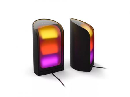 2er Set Philips Hue Play Wallwasher Tischleuchte RGB in Schwarz