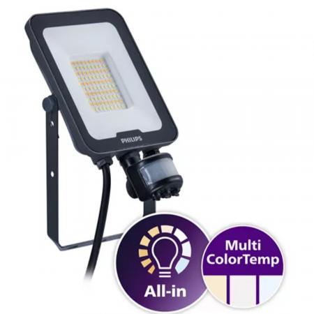 Philips LED-Scheinwerfer BVP167 mit Sensor 30W umschaltbare Farbtemperatur warm- bis kaltweiß IP65