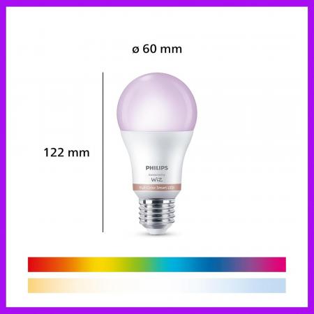PHILIPS WiZ Smart LED RGB A60 12,5W wie 100W E27 1521lm 2200–6500K Matter dimmbar