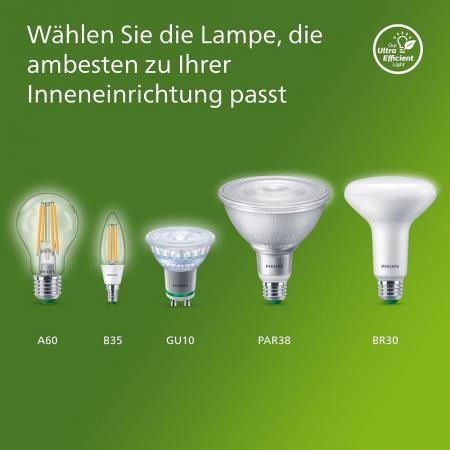  Philips LED GU10 Strahler nur 1,2W wie 35W warmweisses Licht 2700K Ultra Efficient mit Strahlwinkel 36°