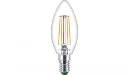 Philips E14 LED Filament-Kerzenlampe 3,8W wie 60W warmweisses Licht Ultra Efficient