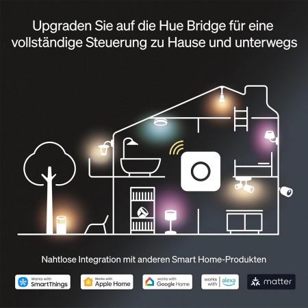 Philips Hue White Ambiance LED Einbauleuchte Adore in Weiß Bluetooth & ZigBee IP44 Bad geeignet