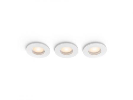 3er Set Philips Hue White Ambiance LED Einbauleuchte Adore in Weiß Bluetooth & ZigBee IP44 Bad geeignet