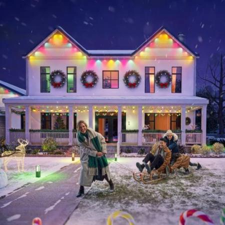 Philips Hue Festavia Lichterkette 9m Erweiterung 16 Lichtpunkte, weiß für außen IP54 RGB IP65