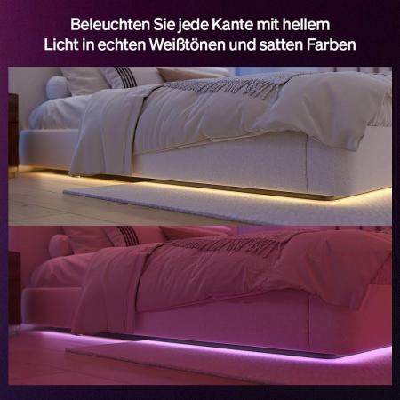 Philips  Hue  Flux Lightstrip 3 m, flexible Innenbeleuchtung, Chromasync-Farbmischung, RGBW, Streifen zuschneidbar, App- und Sprachsteuerung