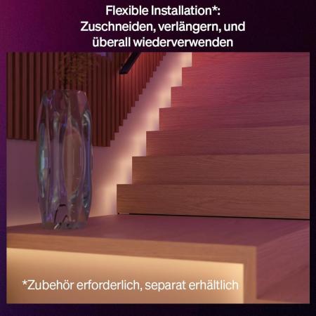 Philips  Hue  Flux Lightstrip 3 m, flexible Innenbeleuchtung, Chromasync-Farbmischung, RGBW, Streifen zuschneidbar, App- und Sprachsteuerung