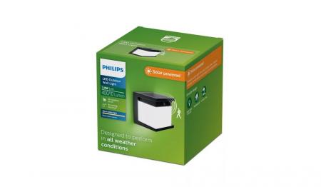 Philips Diara Solar LED Garten-Wandleuchte 3,8W 400lm 2700K mit Bewegungssensor