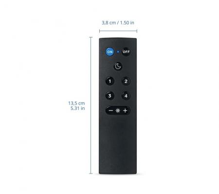 Philips WiZ Smart Home Fernbedienung – 9 Tasten, dimmbar, 4 Lichtszenen, Nachtlicht, Schwarz