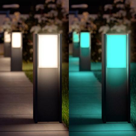 Philips Hue White & Color Ambiance Turaco Wegeleuchte in Anthrazit aus Aluminium IP44