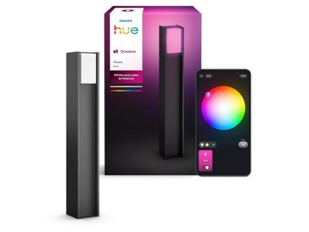 Philips Hue White & Color Ambiance Turaco Wegeleuchte in Anthrazit aus Aluminium IP44 RGB + TW