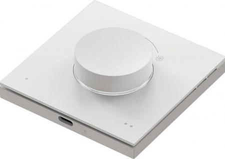 Philips WiZ Smart Dial Switch – Kabelloser Drehschalter mit Dimmfunktion, USB-aufladbar, Weiß