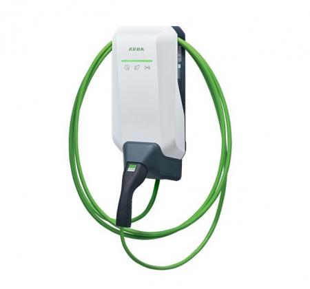 KEBA KeContact P40 Pro 22 kW, 3-phasig, 6 m Typ-2-Kabel, Weiß, WLAN, RFID, MID, Hersteller-Art.-Nr. 131.118