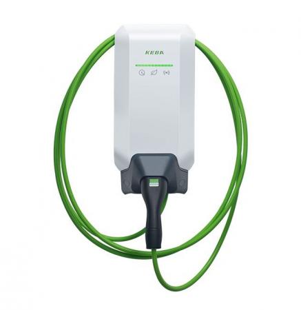 KEBA KeContact P40 Pro 22 kW, 3-phasig, 6 m Typ-2-Kabel, Weiß, LTE, WLAN, LAN, Bluetooth, RFID, MID, eichrechtskonform, Hersteller-Art.-Nr. 131.131