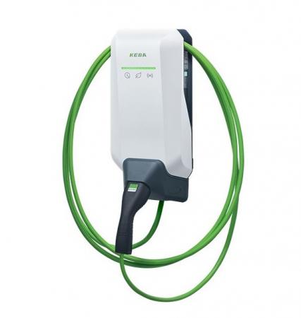 KEBA KeContact P40 Pro 22 kW, 3-phasig, 6 m Typ-2-Kabel, Weiß, LTE, WLAN, LAN, Bluetooth, RFID, MID, Hersteller-Art.-Nr. 131.119