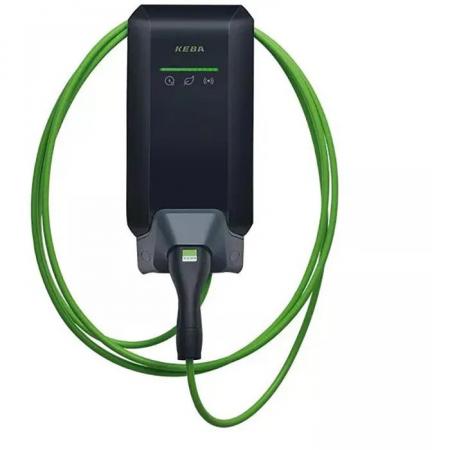 KEBA KeContact P40 11 kW Wallbox schwarz mit 6 m Typ-2-Kabel, WLAN, Bluetooth, RFID & MID