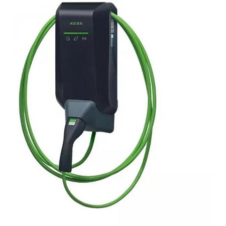 KEBA KeContact P40 11 kW Wallbox schwarz mit 6 m Typ-2-Kabel, WLAN, Bluetooth, RFID & MID