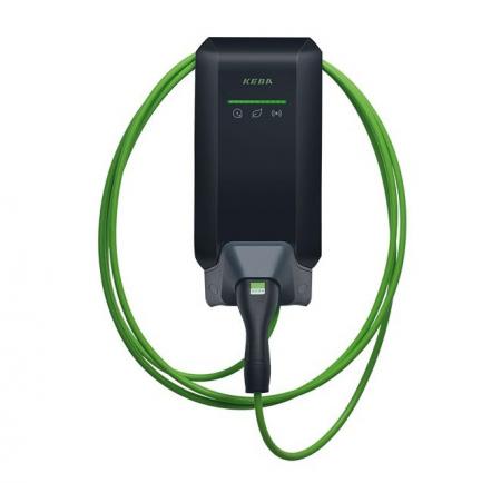 KEBA KeContact P40 Pro 22 kW, 3-phasig, 6 m Typ-2-Kabel, Schwarz, WLAN, Bluetooth, RFID, MessEV, Hersteller-Art.-Nr. 131.744