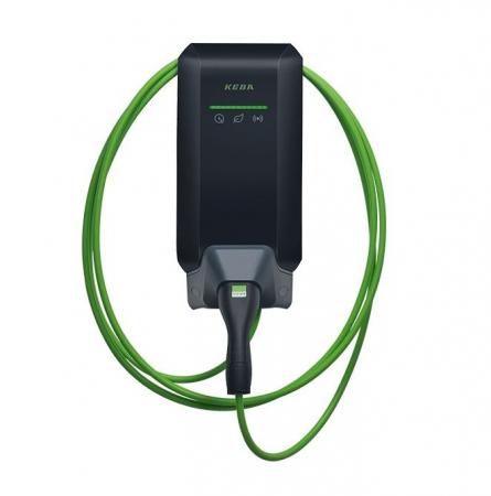 KEBA KeContact P40 Pro 22 kW, 3-phasig, 6 m Typ-2-Kabel, Schwarz, WLAN, LAN, LTE, RFID, Hersteller-Art.-Nr. 131.745
